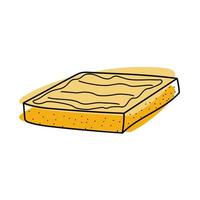 ilustração vetorial de ícone de doodle de pão de manteiga para web, roupa de cozinha vetor