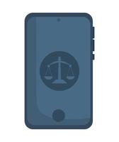 celular com app justiça vetor