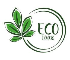 selo, 100 por cento ecológico vetor