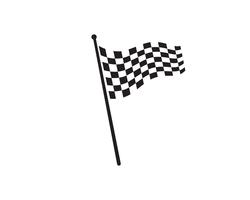 Ícone de bandeira de corrida, logotipo design simples vetor