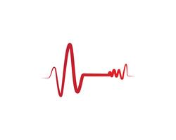 Coração batida hospital linha logotipo vetores