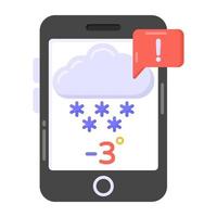 design plano moderno do ícone do aplicativo meteorológico móvel vetor