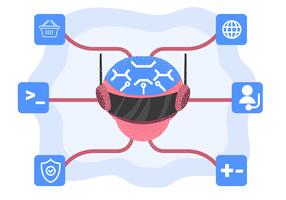 Inteligência Artificial com Cabeça de Robô vetor