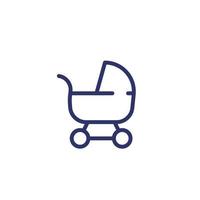 carrinho de bebê, ícone de linha de carrinho de bebê vetor