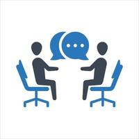 ícone de conversa de negócios, negócio, reunião, entrevista vetor