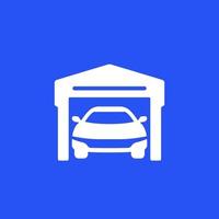 ícone de garagem com carro, vetor