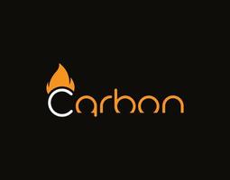 design de logotipo simples e criativo de fogo de carbono vetor