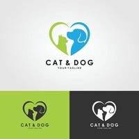 vetor de design de logotipo de cão e gato.