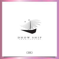 dhow navio logotipo modelo elegante premium vetor eps 10