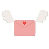 símbolo de mensagem de correio com ilustração de asas vetor