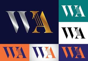 modelo de vetor de design de logotipo inicial monograma carta wa. design de logotipo de carta wa