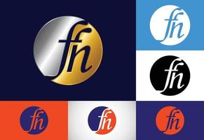 modelo de vetor de design de logotipo de letra monograma inicial fh. design de logotipo de letra fh