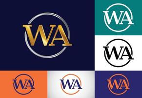 modelo de vetor de design de logotipo inicial monograma carta wa. design de logotipo de carta wa