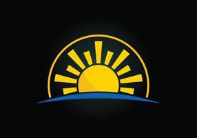 design de logotipo de sol criativo abstrato, logotipo de sol de verão, símbolo de sinal de ícone de sunburst vetor