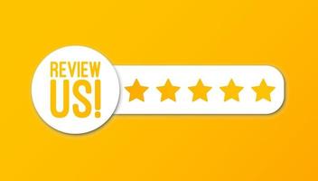vetor feedback de 5 estrelas nos avalia a satisfação do serviço. classificação cinco estrelas