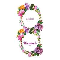 fundo de cartão de dia das mulheres feliz floral decorativo lindo de 8 de março