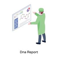 obtenha esta imagem do relatório de DNA em estilo isométrico vetor