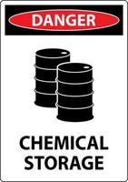 armazenamento de produtos químicos de perigo em fundo branco vetor
