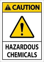 cuidado sinal de produtos químicos perigosos no fundo branco vetor