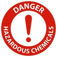 sinal de produtos químicos perigosos de perigo no fundo branco vetor