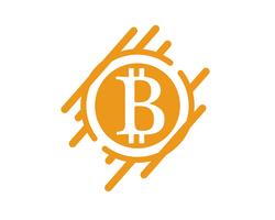 Modelo de vetor logotipo Bitcoin