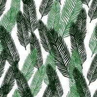 padrão sem emenda de folhas de palmeira. ramo tropical em estilo de gravura. vetor