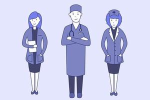 definir médico enfermeira hospital paciente farmácia ilustração de equipe de emergência vetor
