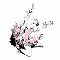 Bailarina em uma gráfica de arte tutu rosa. Vetor. vetor