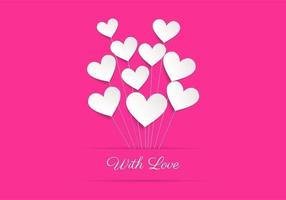 Balão de coração rosa amor Vector Background