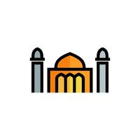 ícone de contorno de preenchimento de Mesquita. ramadan kareem vetor