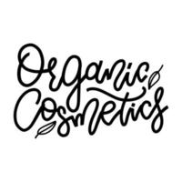 coleção orgânica - texto de letras vetoriais para a loja de produtos orgânicos, cosméticos e produtos ecológicos. ilustração preta isolada no fundo branco. conceito ecológico para banners, cartões, vetor