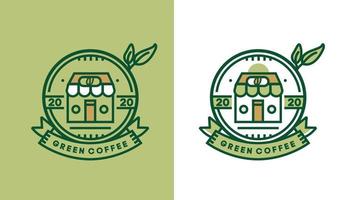 design de logotipo de café, loja vintage moderna para logotipo de café, adequado para negócios de alimentos e bebidas vetor