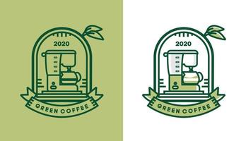 design de logotipo de café, cafeteira vintage moderna para logotipo de café, adequado para negócios de alimentos e bebidas vetor