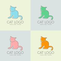 design de logotipo de gato simples vetor