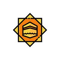 projeto de ícone de preenchimento de kaaba vetor
