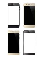 Quatro smartphones preto e branco vetor