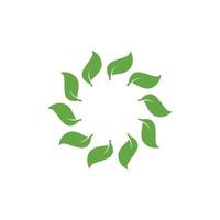 logotipo da folha do círculo. ícone de folha verde de vetor. vetor