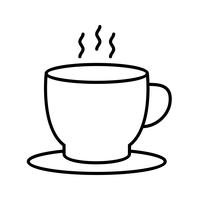 Ícone de linha preta linda xícara de chá vetor
