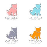 design de logotipo de gato simples vetor