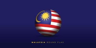 ilustração vetorial de bandeira redonda da Malásia vetor