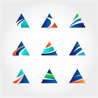 Coleção de logotipo do triângulo vetor