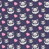 panda e amor sem costura de fundo vetor