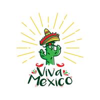 Logotipo do cacto de Viva México vetor
