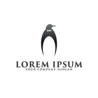 modelo de conceito de design de logotipo de pinguim de luxo vetor