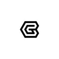 modelo de vetor de design de logotipo de monograma de carta moderna gb bg