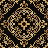 Design de padrão ornamental de luxo, cor dourada sobre fundo preto vetor