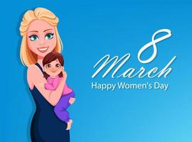 cartão de feliz dia internacional da mulher vetor