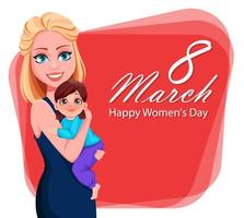 cartão de feliz dia internacional da mulher vetor