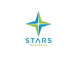 logotipo abstrato do negócio. estrela seta cruz sinal isolado no fundo branco. elemento de modelo de design de logotipo de vetor plana.