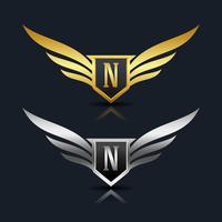 Logotipo da letra N emblema vetor